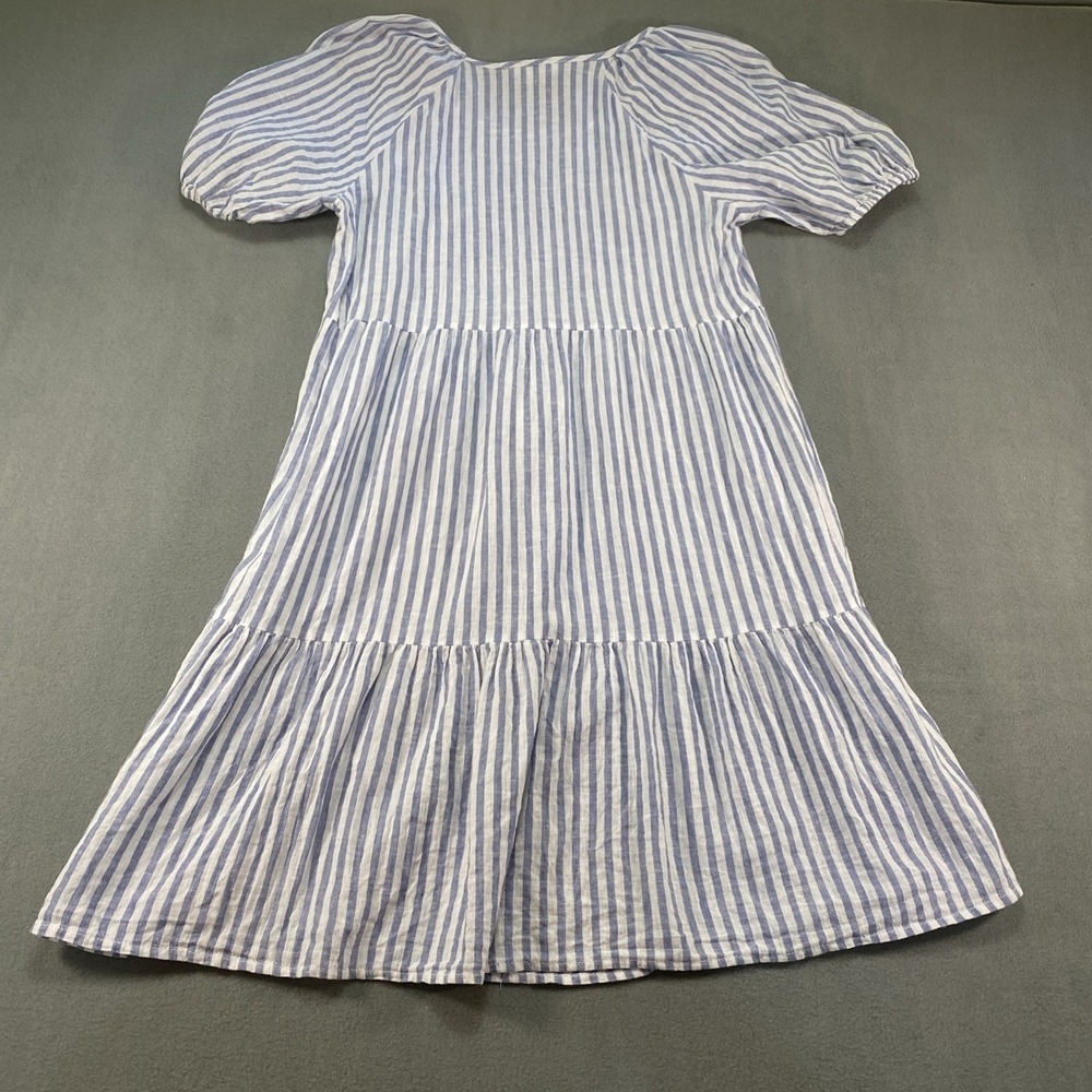 Beach Lunch Lounge Collection Casual Dress Linen Blend Blue XS Beach Coastal - Picture 7 of 8